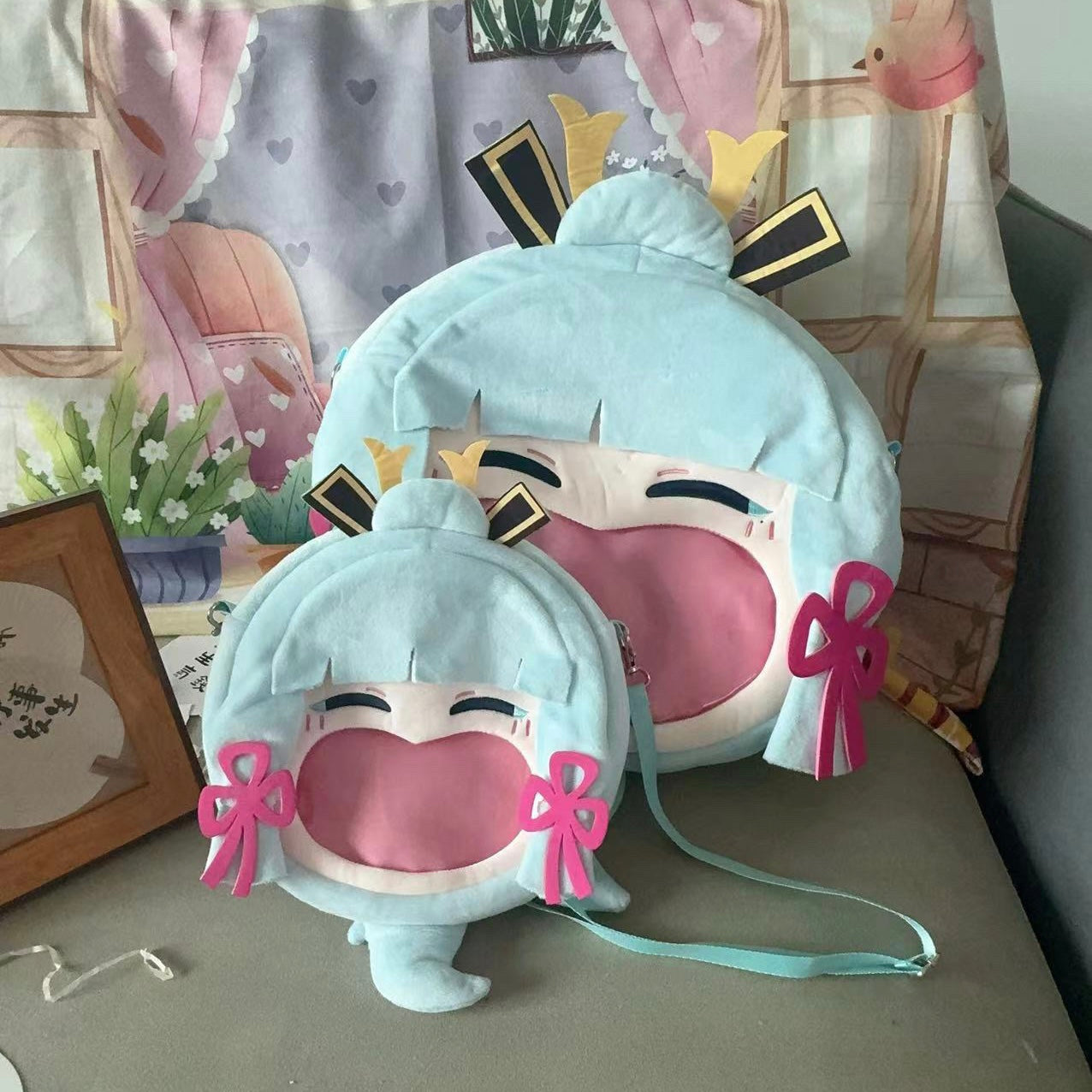 Smile House Game Genshin Impact Kamisato Ayaka Backpack Crossbody Bag