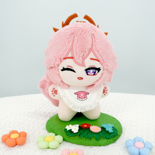 Smile House Genshin Impact Fanart Plushie Yae Miko Cute Plush Doll 12 CM