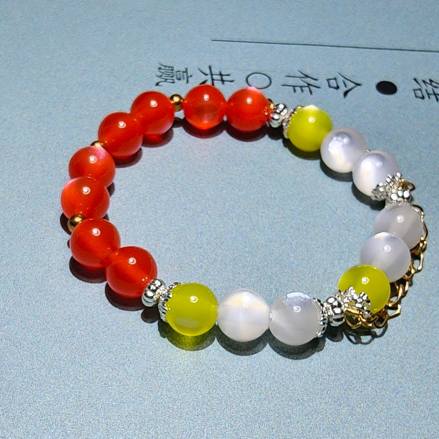 Smile House KPop Demon Hunters Huntrix Mira ALL White Performance Suit Inspired Round Beads Bracelet