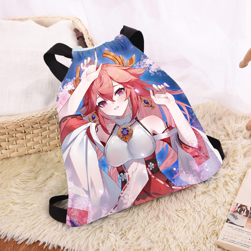 Smile House Genshin Impact Yae Miko Body Pillow Cover Two Sides Image