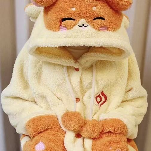 Smile House Fanmade Cute Plush Doll Yellow Plushies Pajamas Sleepwear