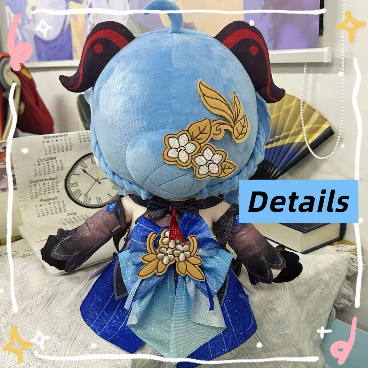 Smile House Genshin Impact Plushies Ganyu New Outfit Twilight Blossom Staring Eyes 40CM Plush Doll
