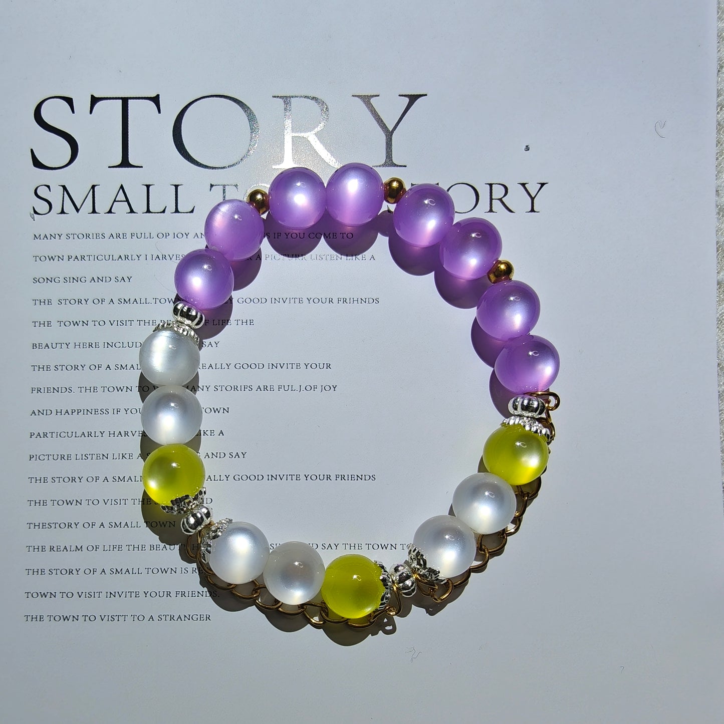 Smile House KPop Demon Hunters Huntrix Rumi ALL White Performance Suit Inspired Round Beads Bracelet