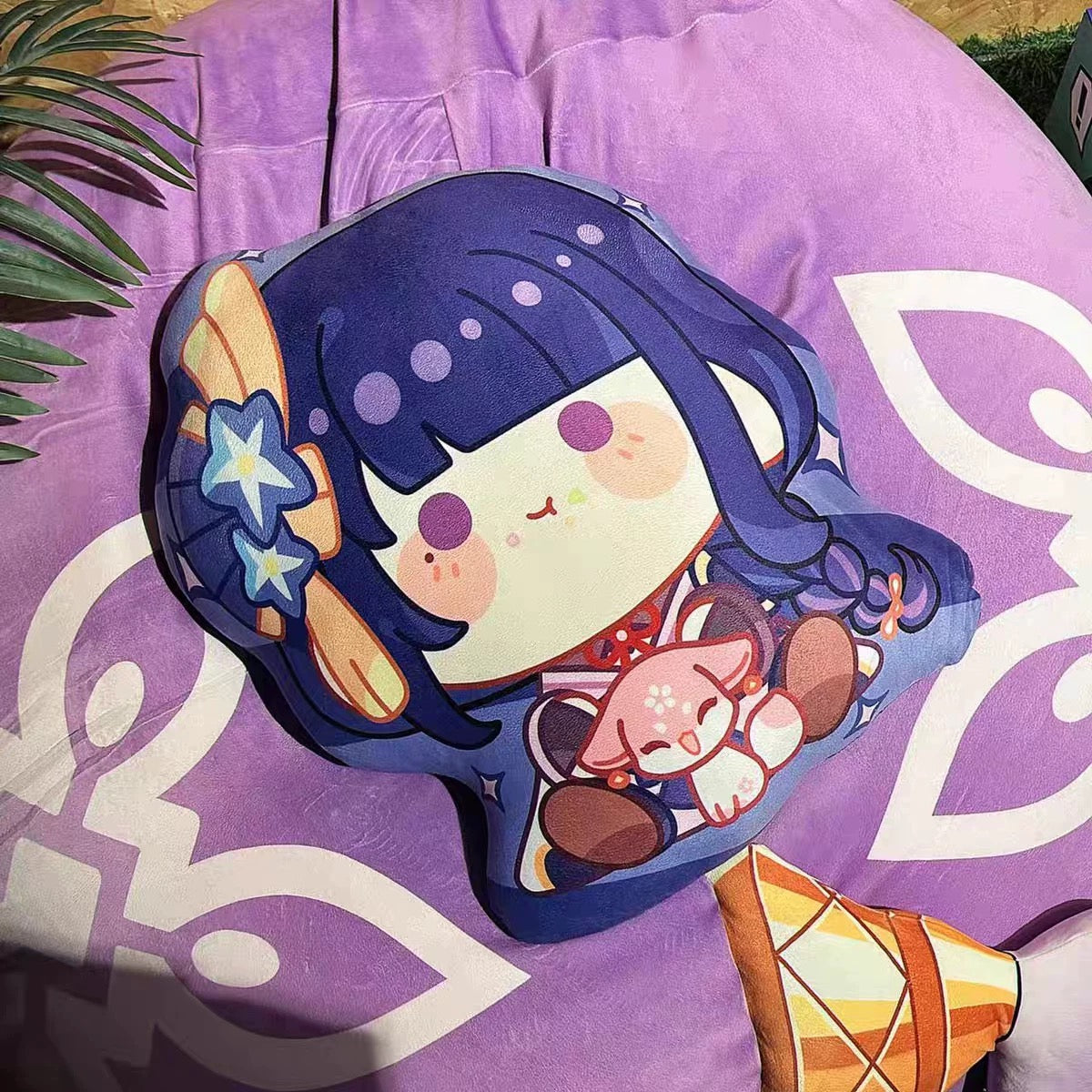 Smile House Genshin Impact Pillow Raiden Shogun Plush Doll 38CM