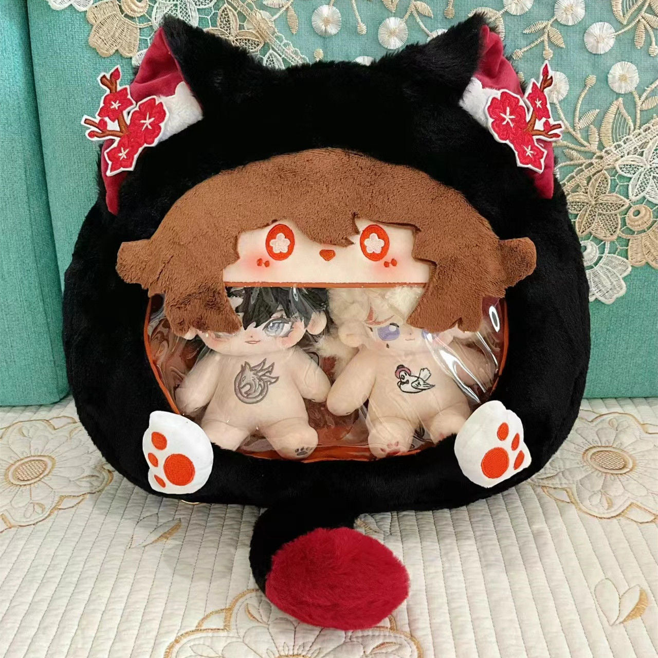 Smile House Genshin Impact Hutao Plush Corssbody Bag Backpack