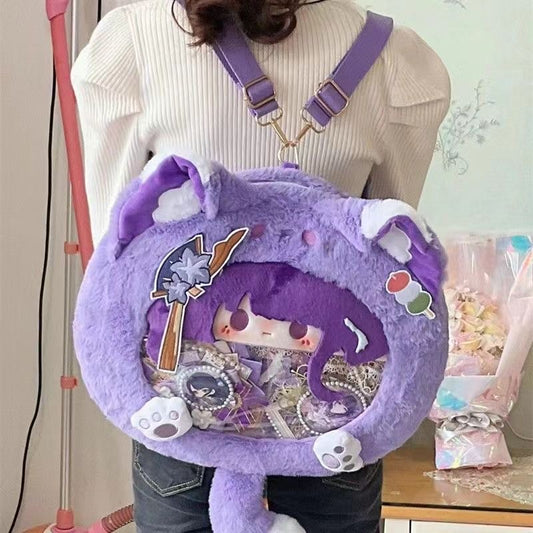 Smile House Genshin Impact Baal Raiden Shugou Plush Corssbody Bag Backpack