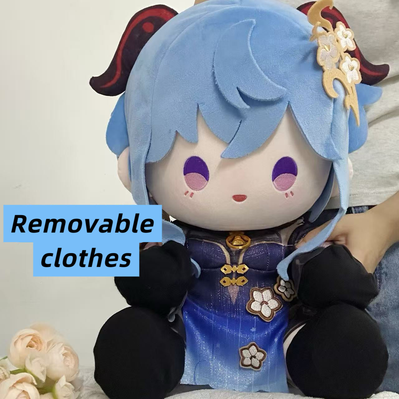 Smile House Genshin Impact Plushies Ganyu New Outfit Twilight Blossom Staring Eyes 40CM Plush Doll