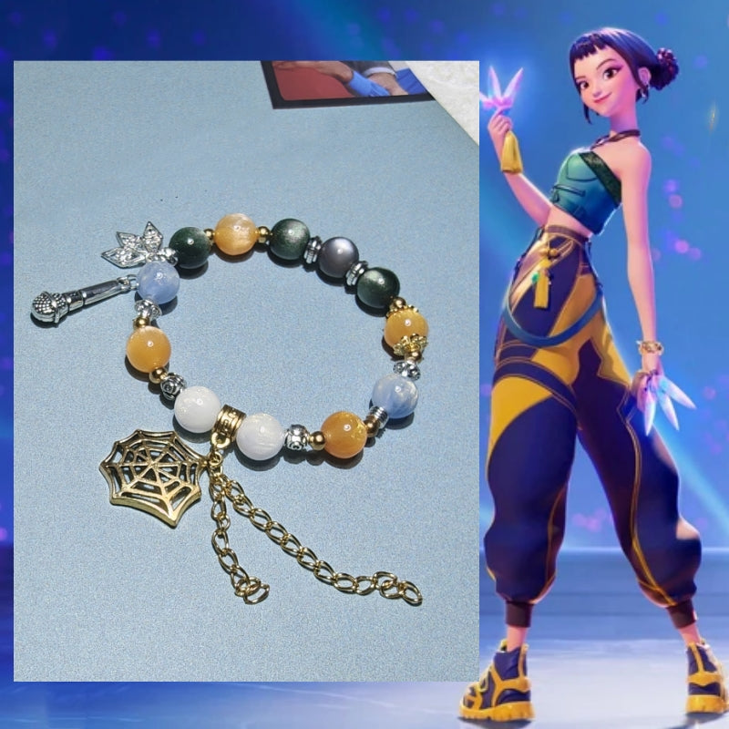 Smile House Kpop Demon Hunters Huntrix Zoey ~How It's Done~ Performance Inspired Round Beads Bracelet