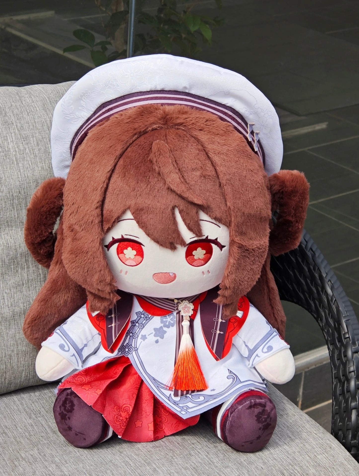 【送料無料】スマイルハウス 原神 ぬいぐるみ 胡桃桜 雪を積もった大きな目 40CM ぬいぐるみ