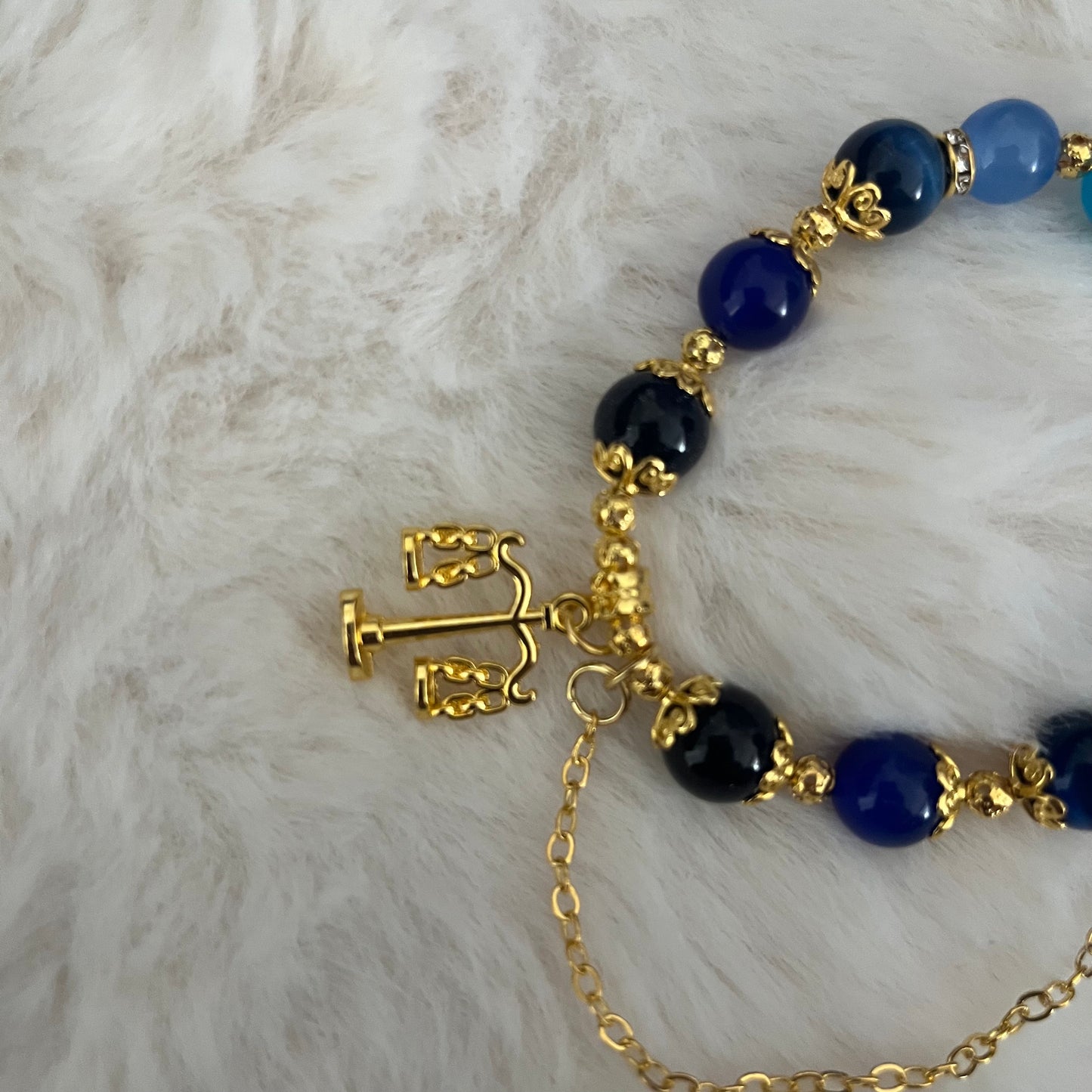 Smile House Fanmade Male Blue Round God Bracelet