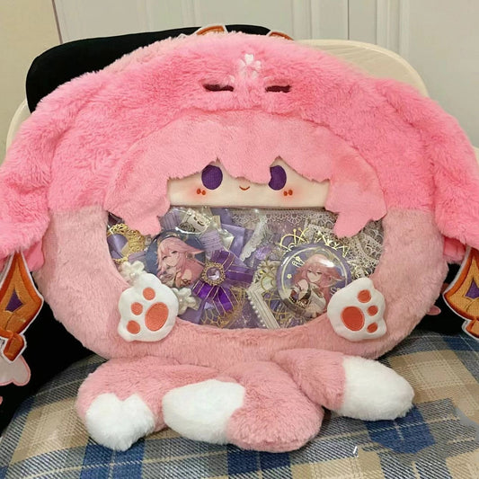 Smile House Genshin Impact Yae Miko Plush Corssbody Bag Backpack