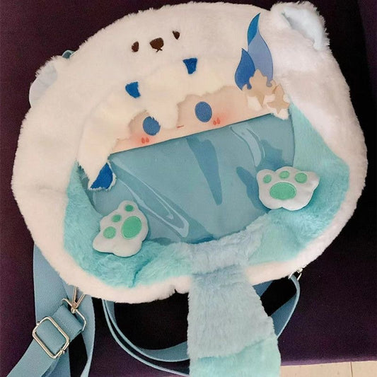 Smile House Genshin Impact Neuvillette Plush Corssbody Bag Backpack