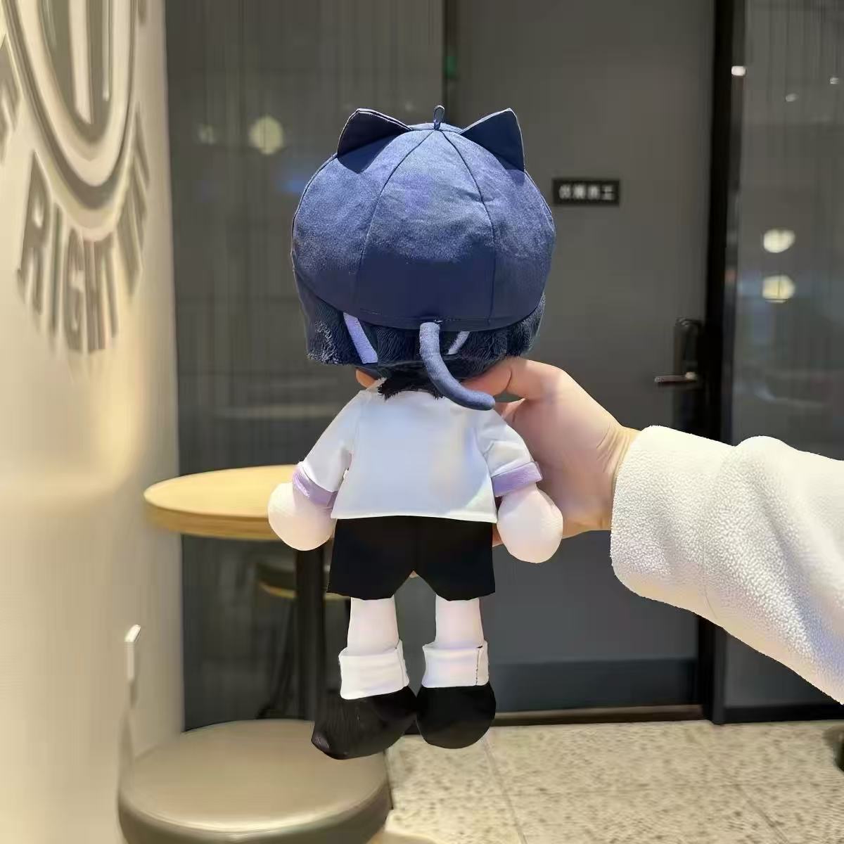 Smile House Fanart 30CM Standing Plush Doll Blue Hair With Hat