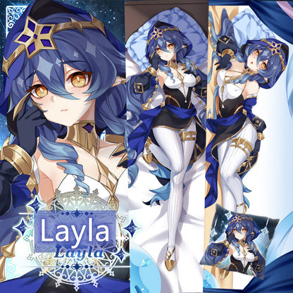 Smile House Genshin Impact Layla Body Pillow Cover Two Sides Image