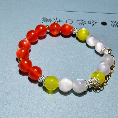 Smile House KPop Demon Hunters Huntrix Mira ALL White Performance Suit Inspired Round Beads Bracelet