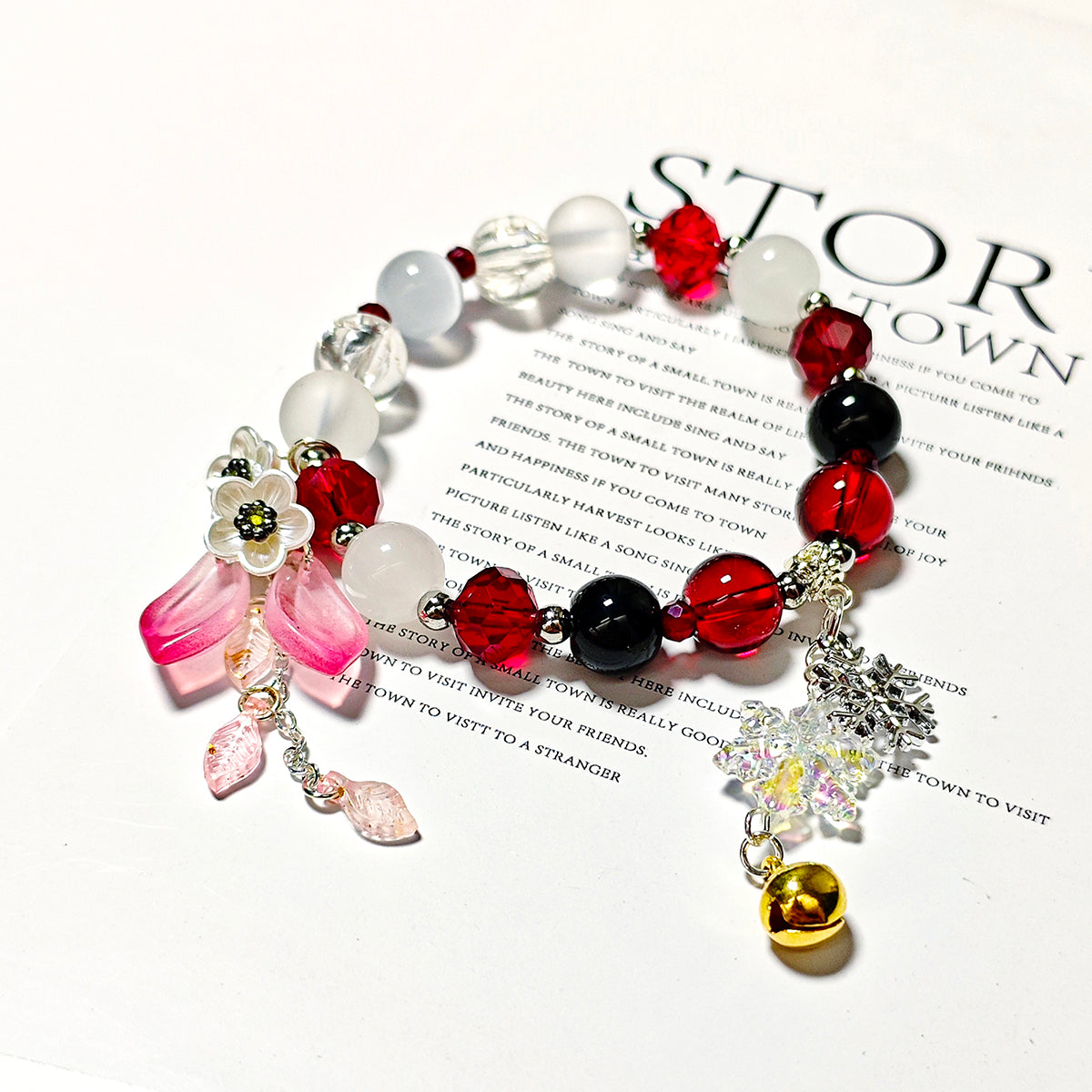 Smile House Fanmade Inspired Handemade Round Bracelet Red With Black