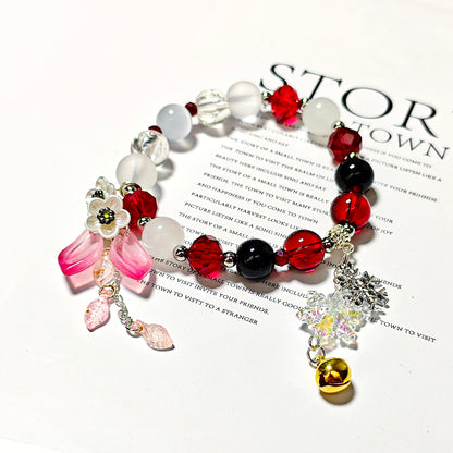 Smile House Fanmade Inspired Handemade Round Bracelet Red With Black