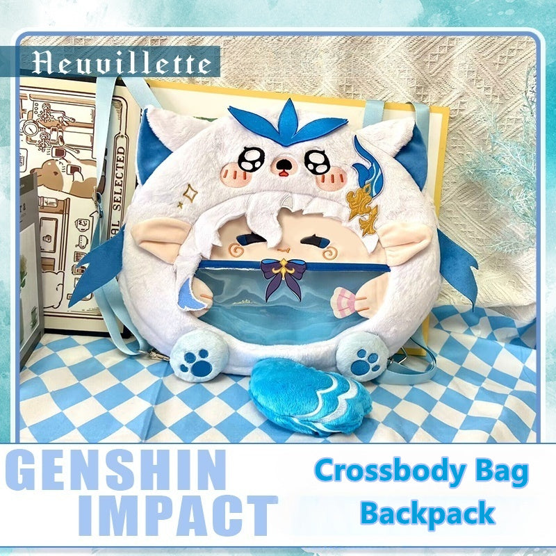 Smile House Game Genshin Impact Neuvillette Crossbody Bag Backpack