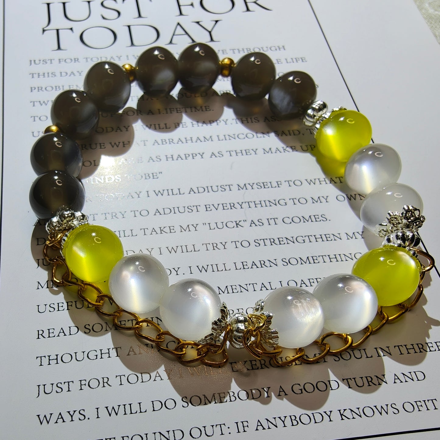 Smile House KPop Demon Hunters Huntrix Zoey ALL White Performance Suit Inspired Round Beads Bracelet