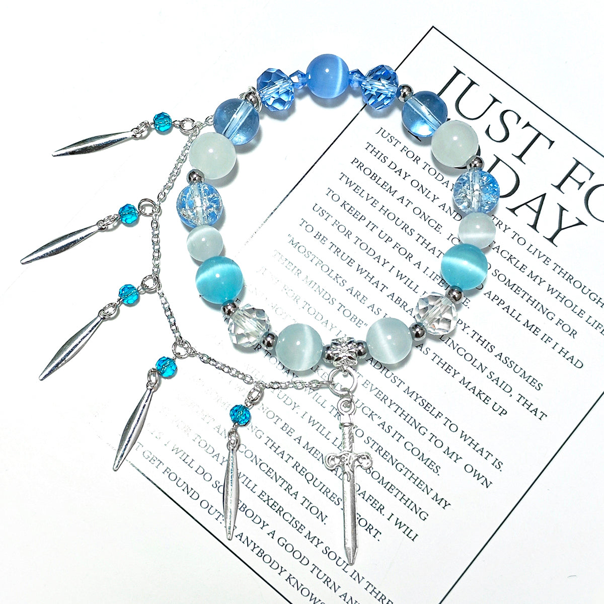 Smile House Fanmade Inspired Handemade Light Blue Round Bracelet
