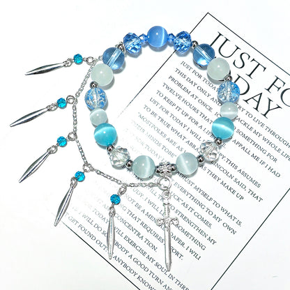 Smile House Fanmade Inspired Handemade Light Blue Round Bracelet