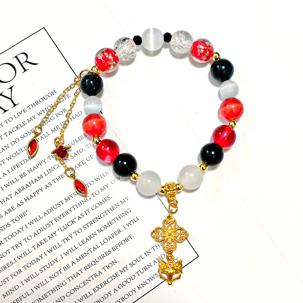 Smile House Fanmade Inspired Handemade Round Bracelet With Fox Beads