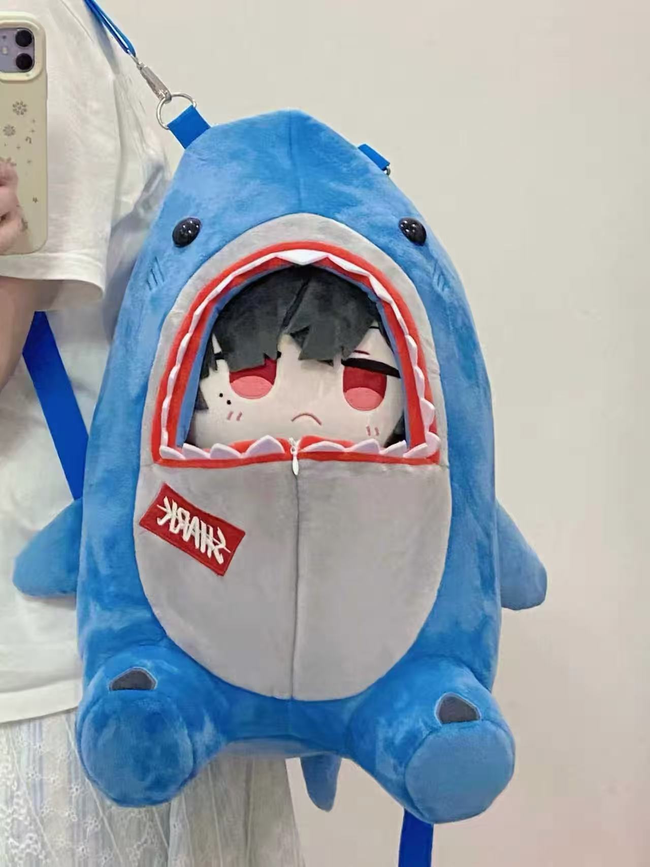 Smile House Fanart Shark Cute Plushtoy Big Eyes 40CM Plush Doll Bag Only
