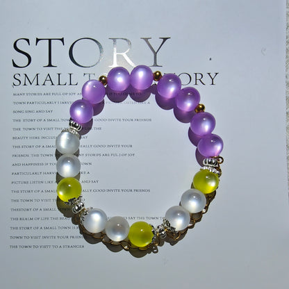 Smile House KPop Demon Hunters Huntrix Rumi ALL White Performance Suit Inspired Round Beads Bracelet