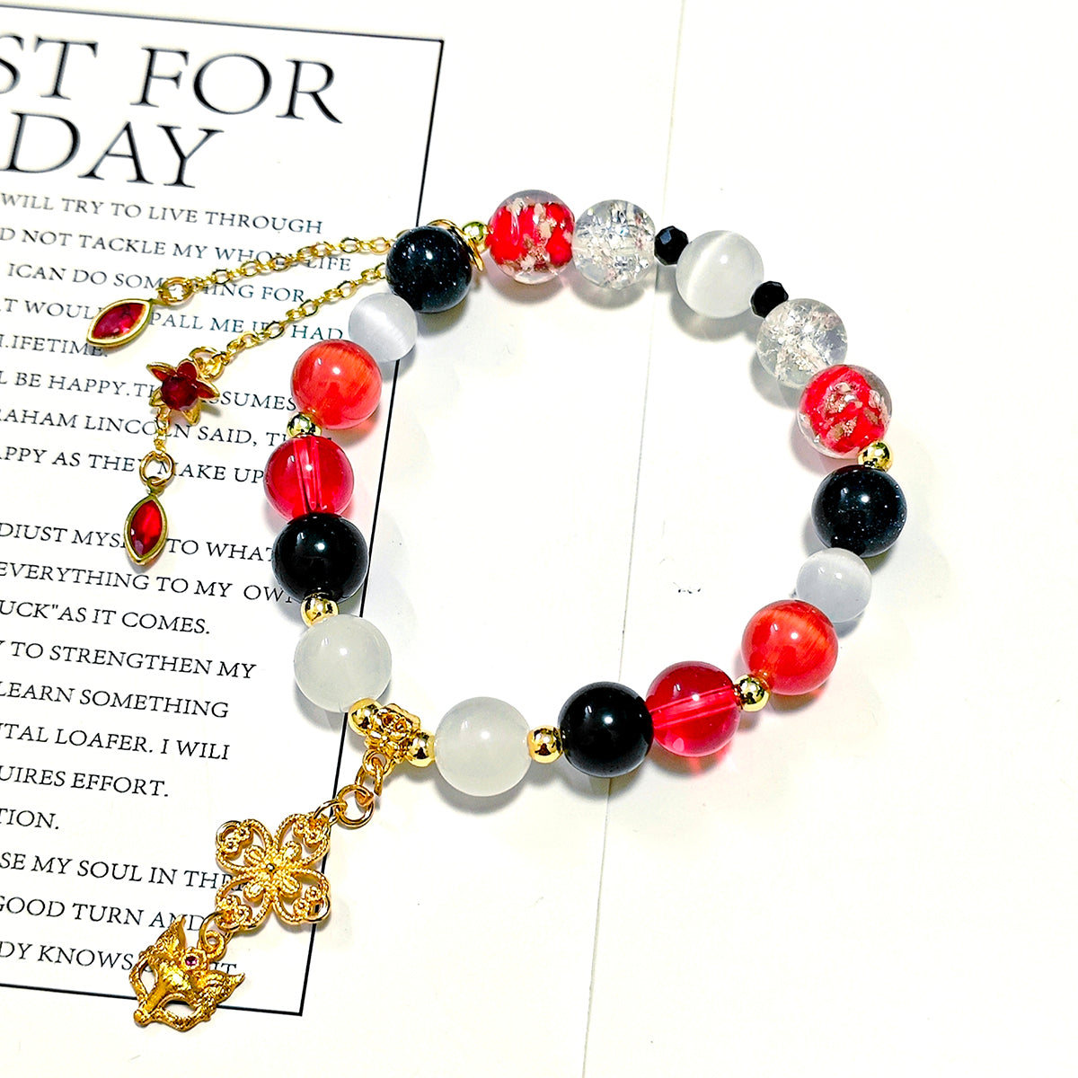 Smile House Fanmade Inspired Handemade Round Bracelet With Fox Beads