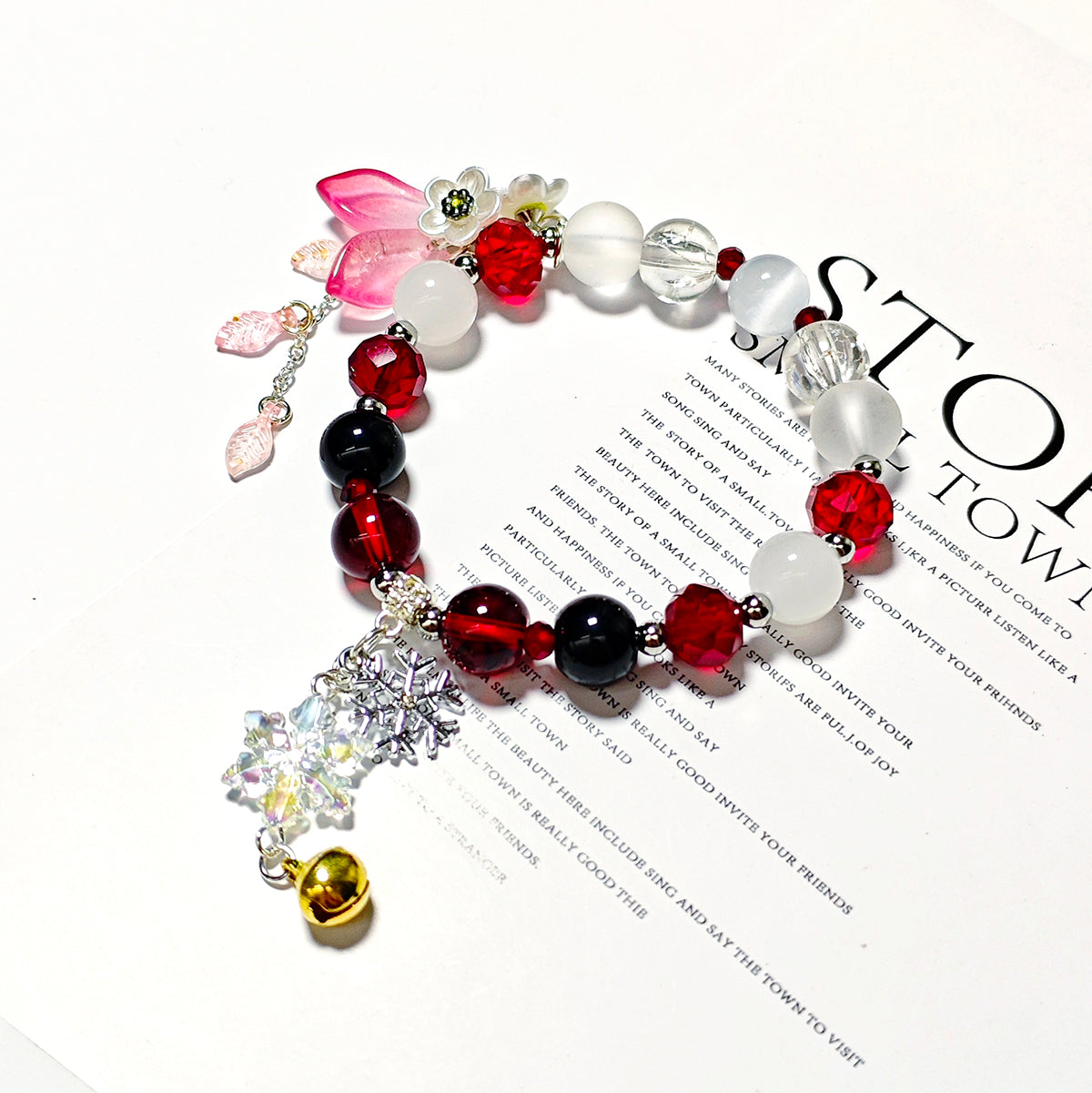 Smile House Fanmade Inspired Handemade Round Bracelet Red With Black
