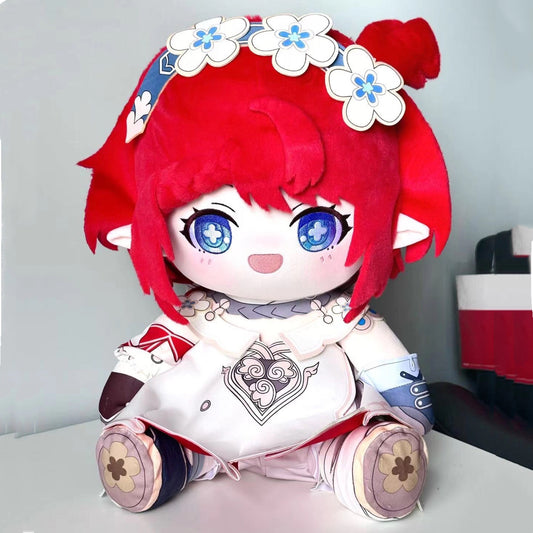 Smile House Fanmade Plushies Red Hair Flowers BIg Eyes Style Sitting Plush Doll