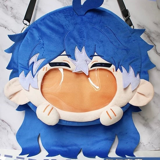 Smile House Fanmade Blue Hair Man Ita Bag Smile Backpack Crossbody Bag