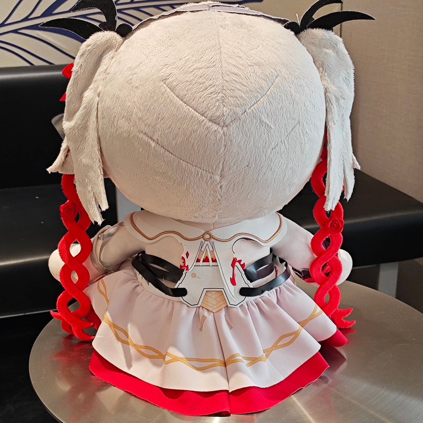 Smile House Fanmade Plushies Big Eyes Cute Red Shoes Silver Hair Plush Doll 40CM