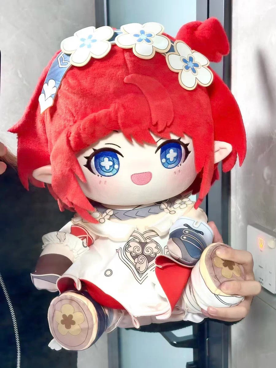 Smile House Fanmade Plushies Red Hair Flowers BIg Eyes Style Sitting Plush Doll