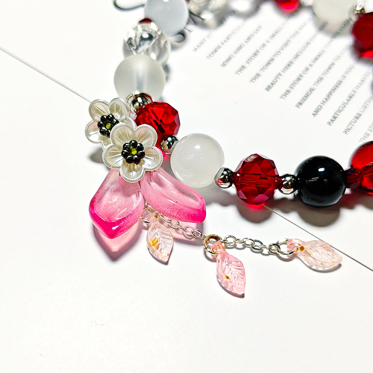 Smile House Fanmade Inspired Handemade Round Bracelet Red With Black