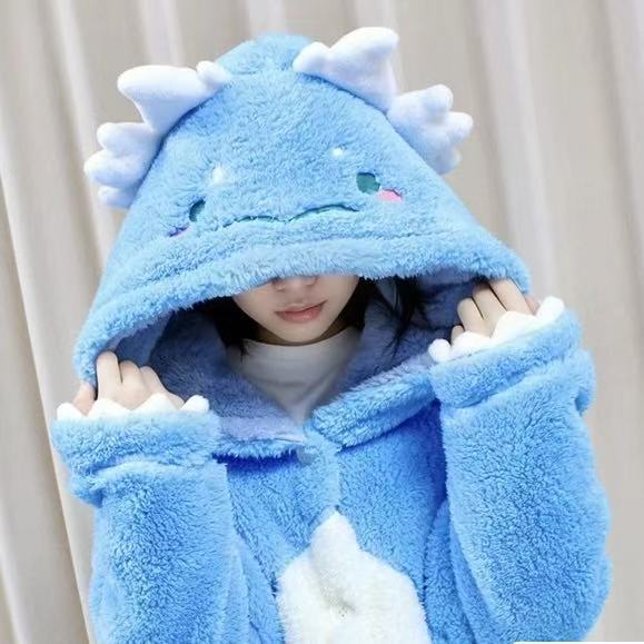 Smile House Fanmade Cute Plush Doll Blue Plushies Pajamas Sleepwear