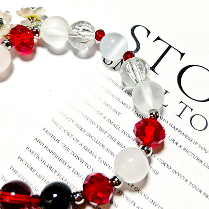 Smile House Fanmade Inspired Handemade Round Bracelet Red With Black
