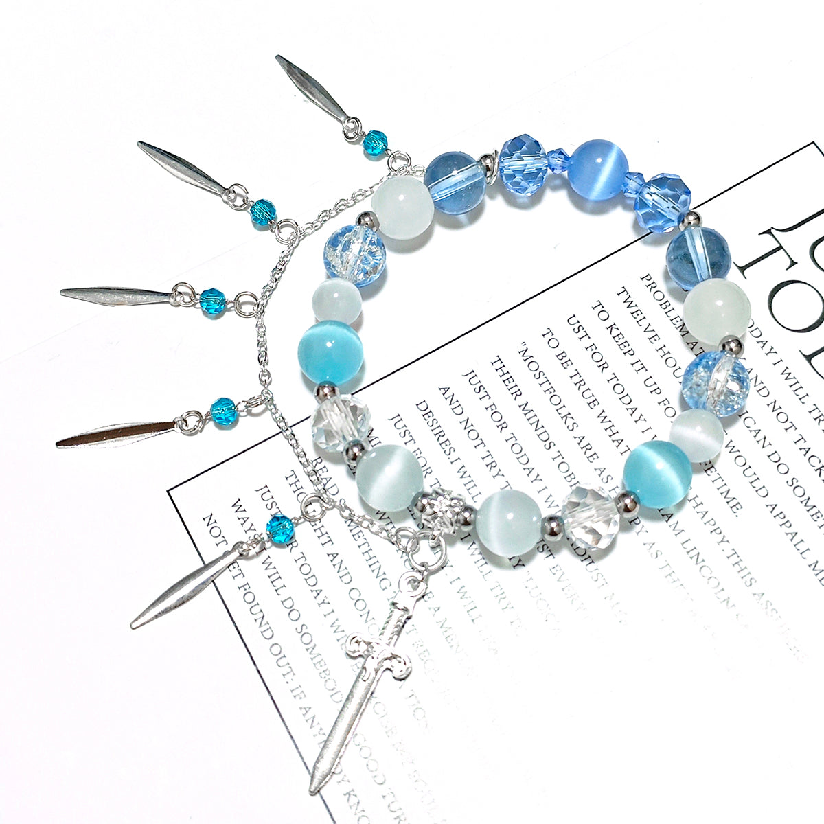 Smile House Fanmade Inspired Handemade Light Blue Round Bracelet