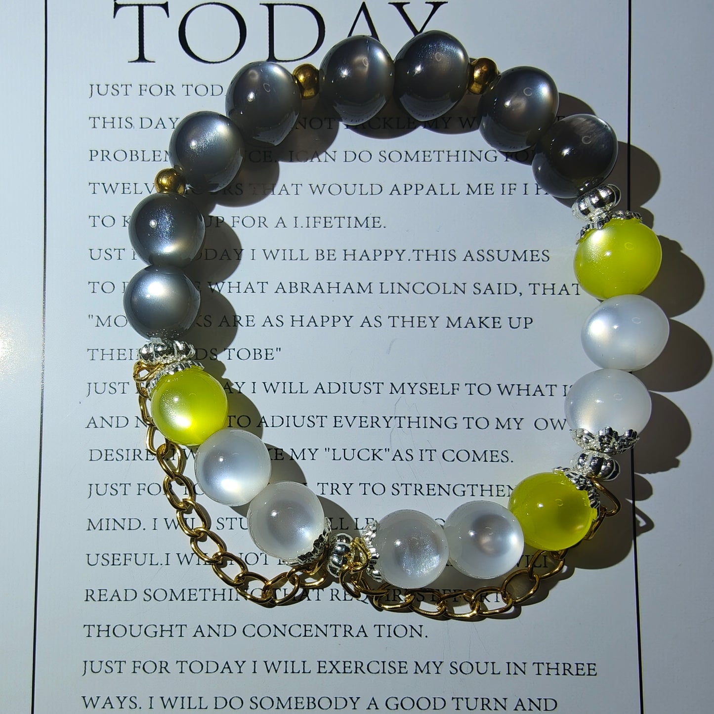 Smile House KPop Demon Hunters Huntrix Zoey ALL White Performance Suit Inspired Round Beads Bracelet