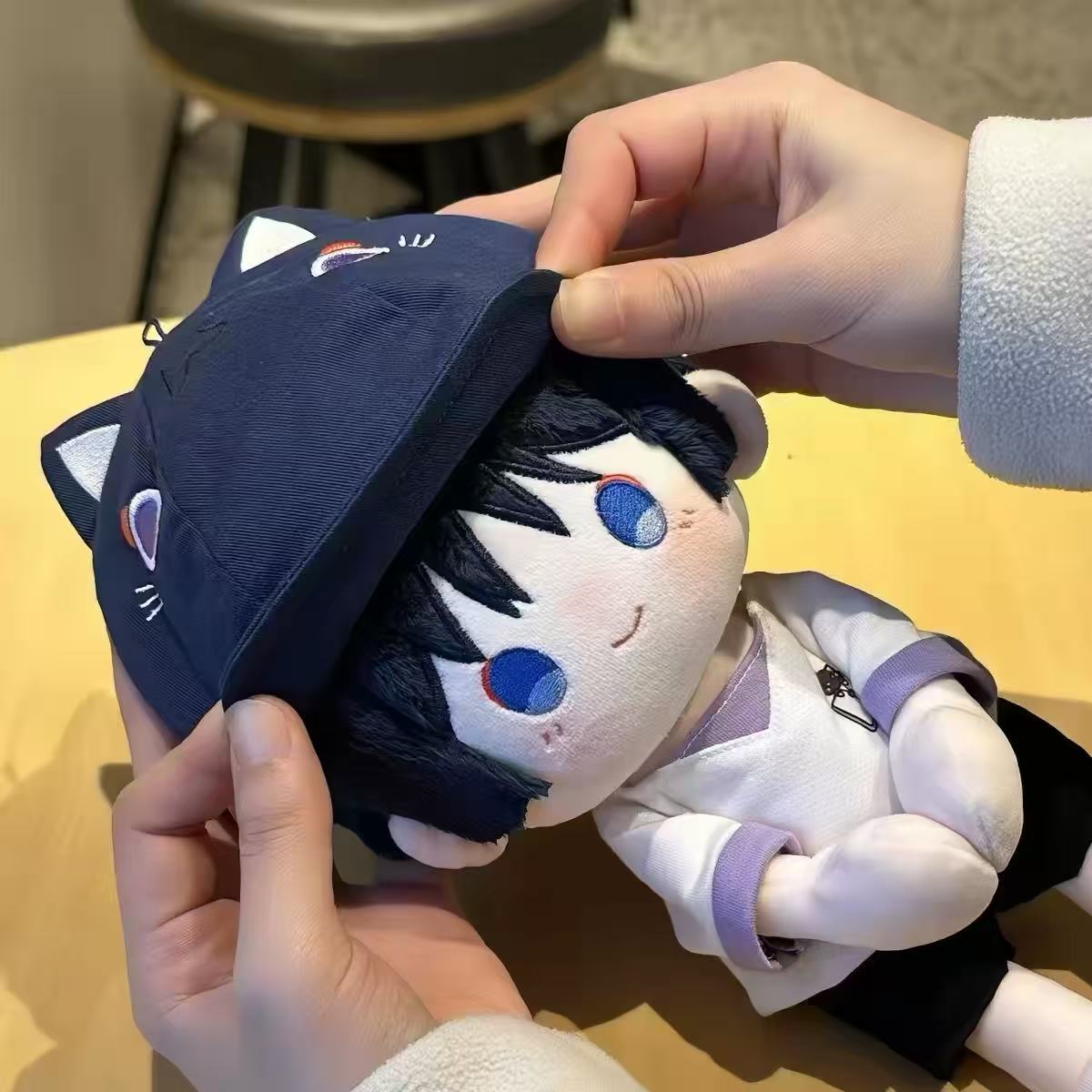 Smile House Fanart 30CM Standing Plush Doll Blue Hair With Hat