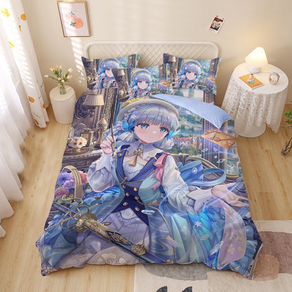 Smile House Genshin Impact Character Quilt Cover Set With Pillow Cover