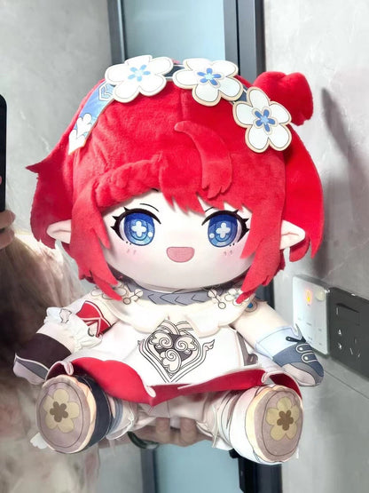 Smile House Fanmade Plushies Red Hair Flowers BIg Eyes Style Sitting Plush Doll