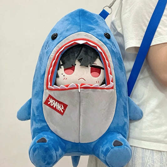 Smile House Fanart Shark Cute Plushtoy Big Eyes Backpack 40CM Plush Doll With Magnetic Tail
