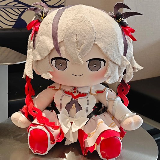 Smile House Fanmade Plushies Big Eyes Cute Red Shoes Silver Hair Plush Doll 40CM