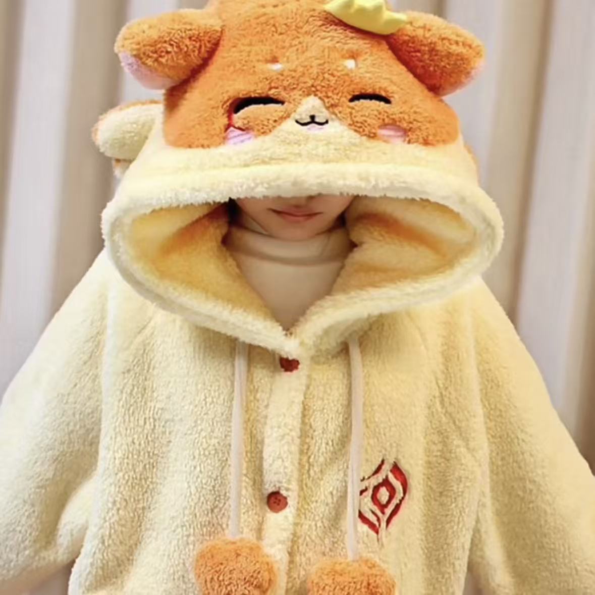 Smile House Fanmade Cute Plush Doll Yellow Plushies Pajamas Sleepwear